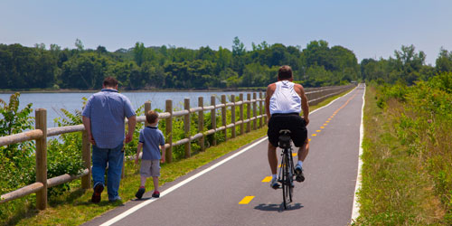 Walking on the East Bay Bike Path - Photo Credit Courtesy of N. Millard and GoProvidence