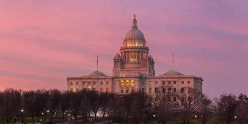 RI State House at Dusk - Providence, RI - Photo Credit N. Millard and GoProvidence