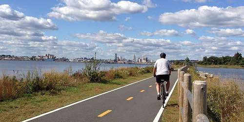 East Bay Bike Path into Providence, RI