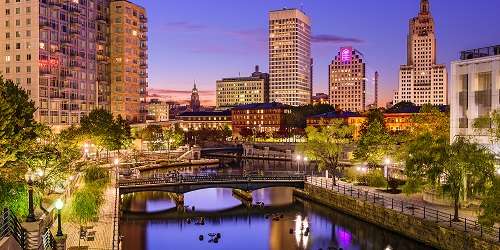 Waterfire Summer Evening in Downtown Providence, RI - Photo Credit Shutterstock