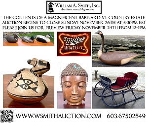 Join William A. Smith Auctions for its Auction of a Barnard, VT Country Estate! Friday, November 24, 2023 from Noon to 4PM - Click here for more info.