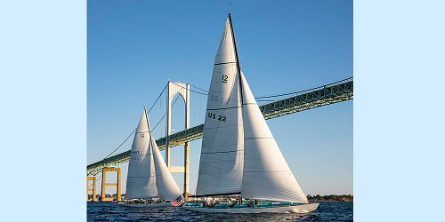 Sailboats Under the Bridge - America's Cup Charters - Newport, RI