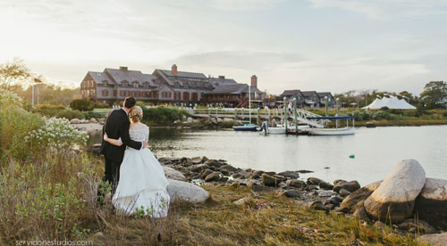 Wedding Couple at Weekapaug Inn - Westerly, RI - Photo Credit Servidone Studios