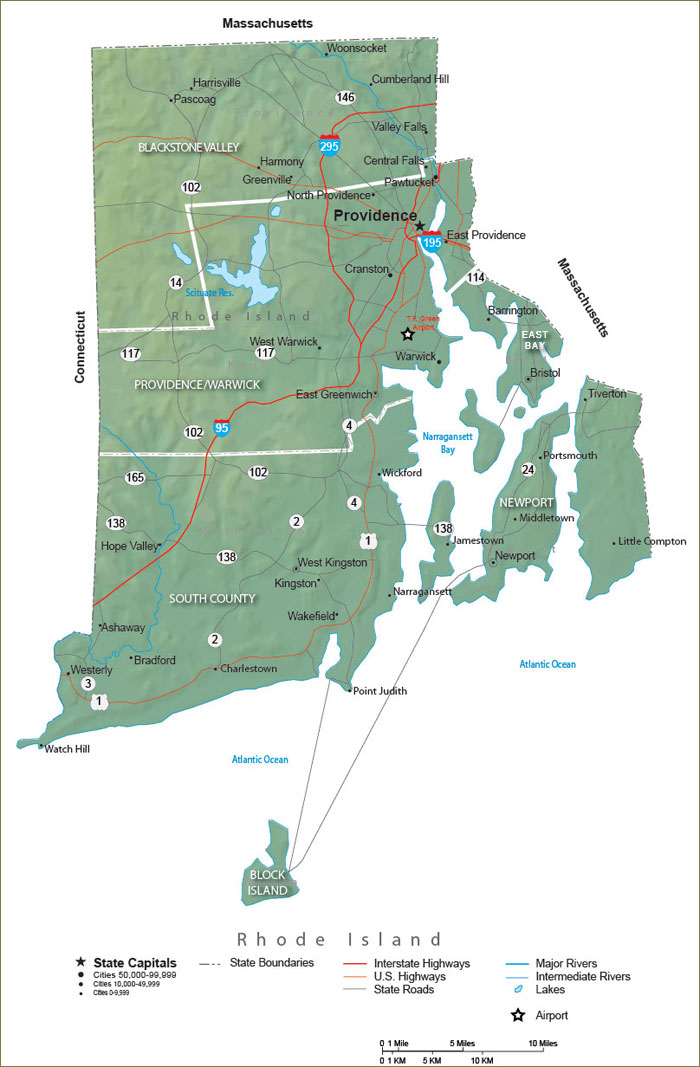 Rhode Island State Map